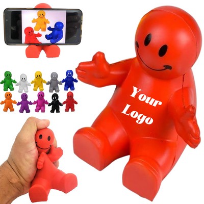 Custom 3.5" Squeezable Smile Face Guy Phone Holder
