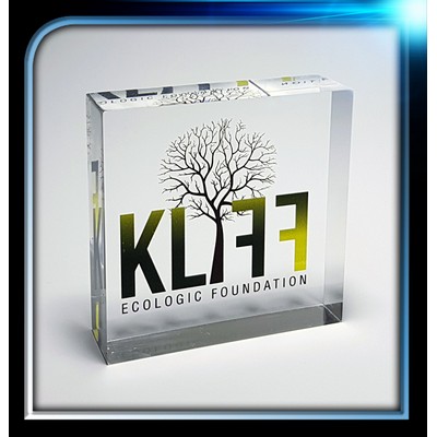 Corporate Series Acrylic Square Paperweight (2 1/2"x2 1/2"x3/4")